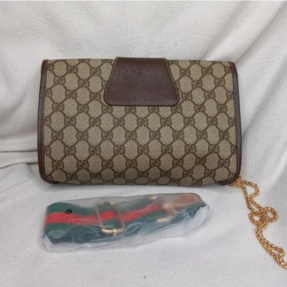 Authentic Vintage Gucci GG Monogram Supreme Sherry Web Ophidia Clutch Crossbody - Picture 4 of 12